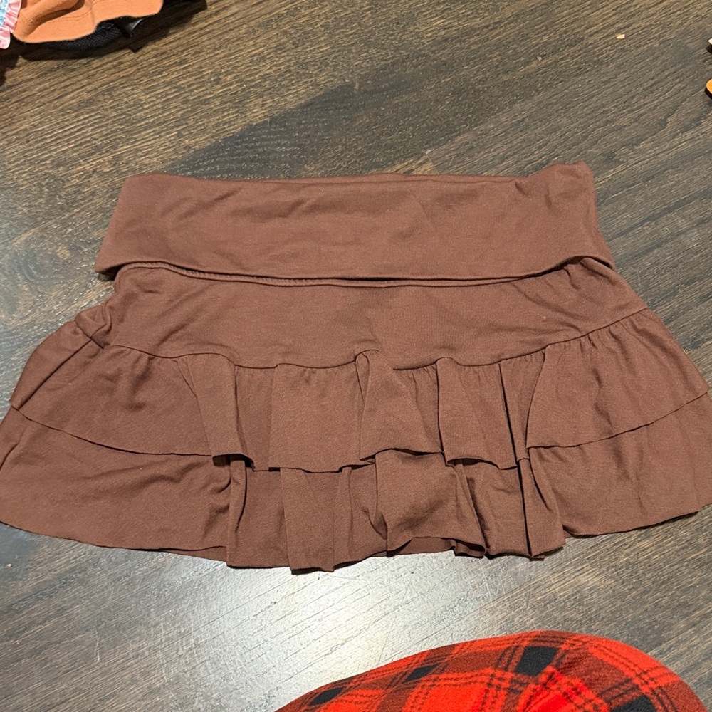 Brown Ruffled Women's Skirt